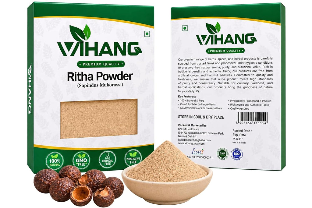 Reetha Powder  Pure Ritha Soapnut Powder (Sapindus Mukorossi) | Hair Wash & Scalp Cleansing | Helps Remove Oil, Dirt & Buildup | Traditional Hair Care