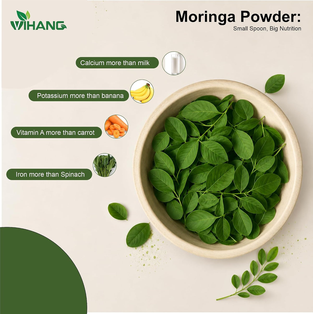 Moringa Powder - 250g, Essential Nutrition Superfood, Helps Naturally Boost Energy Levels, Improves Stamina & Vitality, Rich In Vitamins & Minerals 100% Natural and Preservative-free