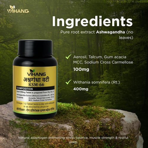 Ashwagandha KSM-66 5% Withanolides | Pure Root Extract | Stress Relief, Energy & Recovery Support | 30 Capsules