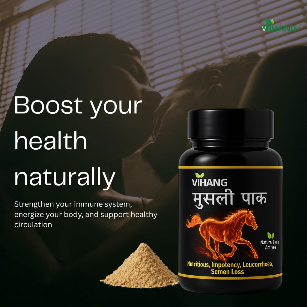 Musli Pak Herbal Supplement 100g | Safed Musli, Shilajit & Akarkara | Energy, Strength & Men’s Wellness Support