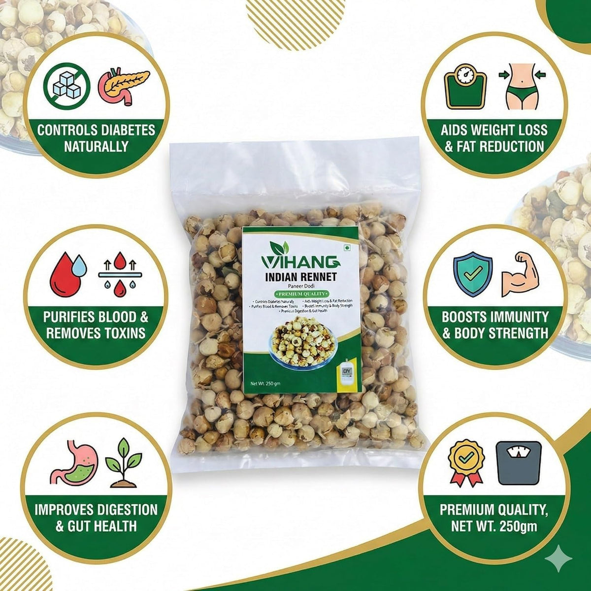 Ayurveda Paneer Phool for Diabetes (250 grams) | Paneer Doda | Withania Coagulans | Pure and Natural | No preservatives