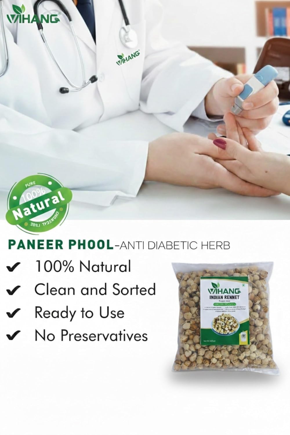 Ayurveda Paneer Phool for Diabetes (250 grams) | Paneer Doda | Withania Coagulans | Pure and Natural | No preservatives